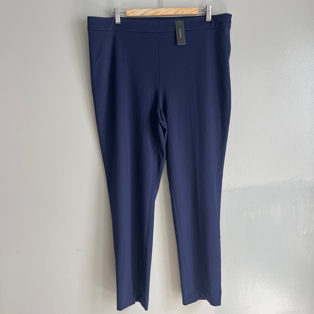 Natori Womens Compact Knit‎ Ankle Pants in Midnight Navy Blue XL NWT